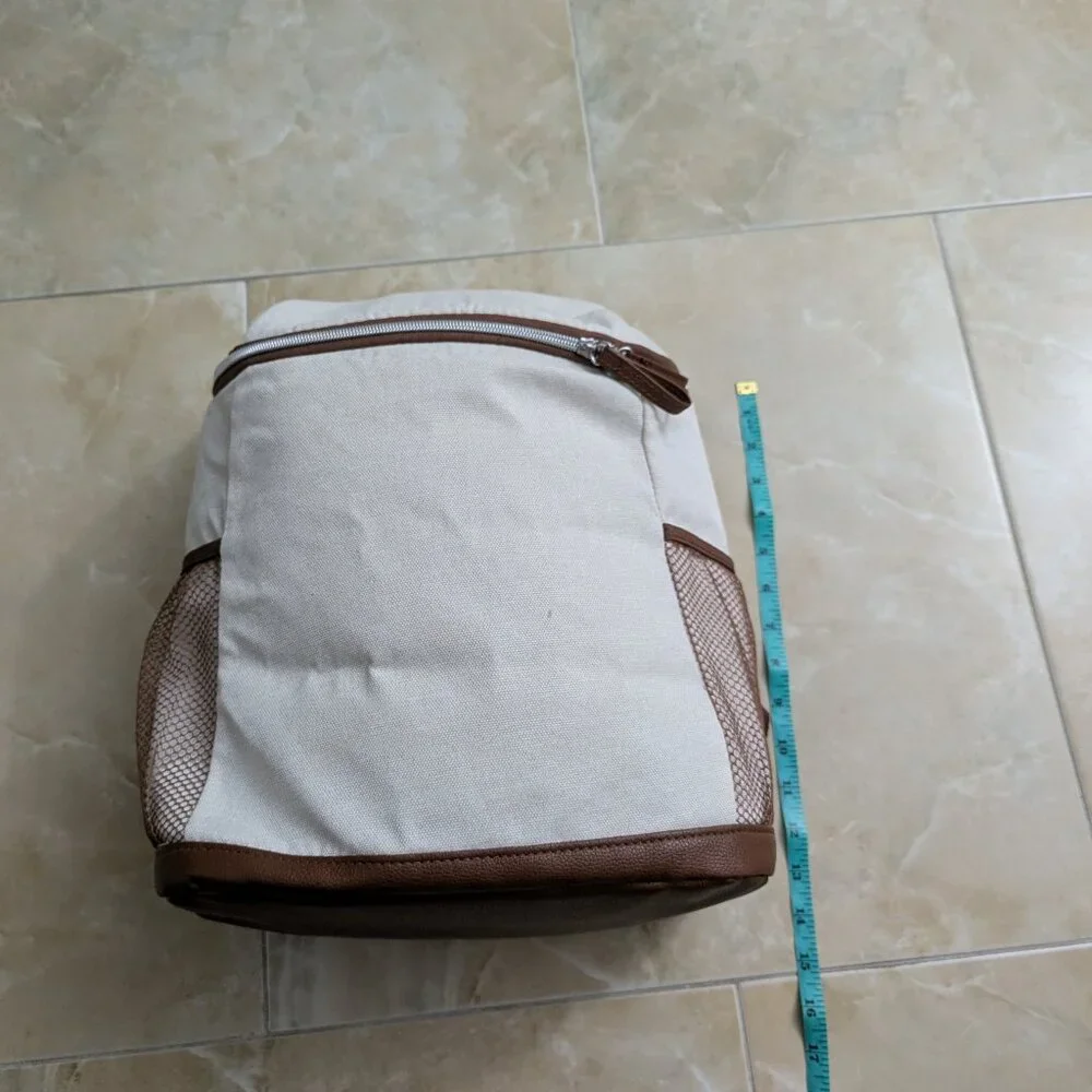 Cream/Brown Insulated Bookbag